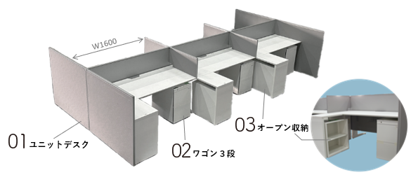 オカムラ ユニットデスク４人用～６人用セット大特価！！