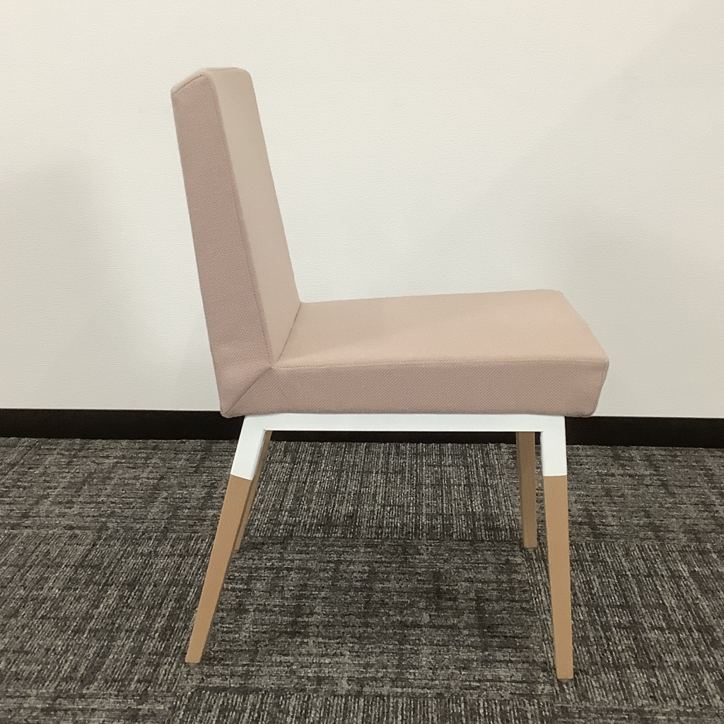 オフィスチェア 応接チェア 相合家具 リムカWD ピンク 木製椅子4