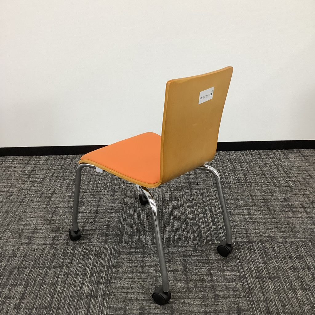 プライウッドキャスターチェア オレンジ6