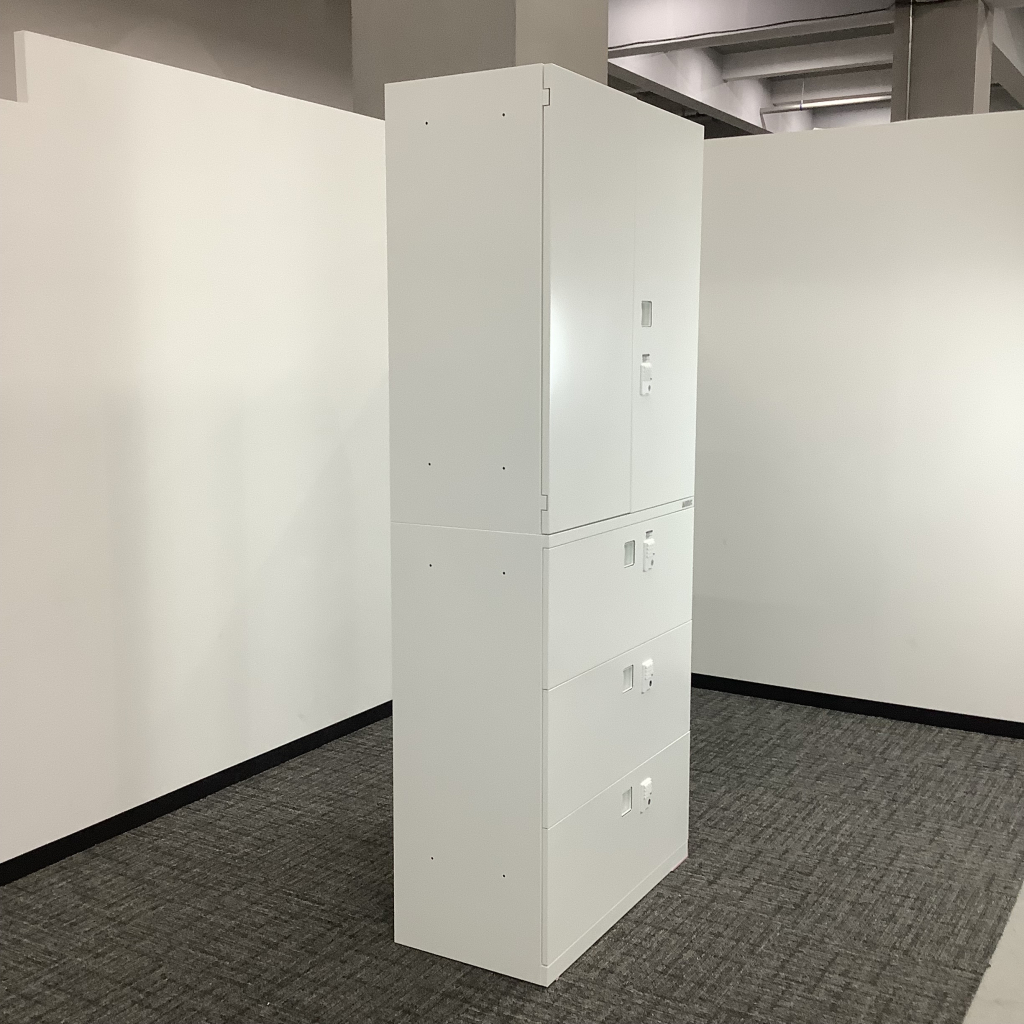 上下書庫(上:両開下:3ラテ)プッシュ錠3