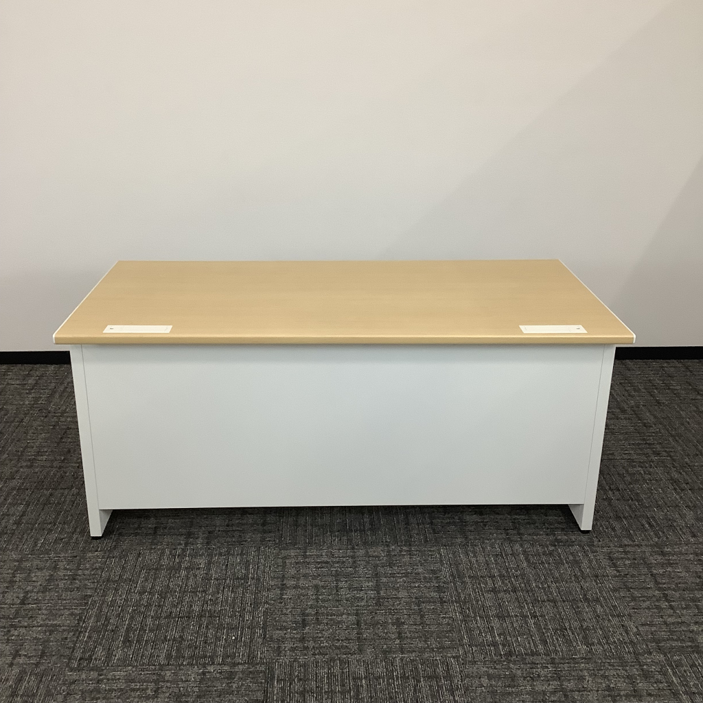 平デスク1600*800引出無 木目&ホワイト2