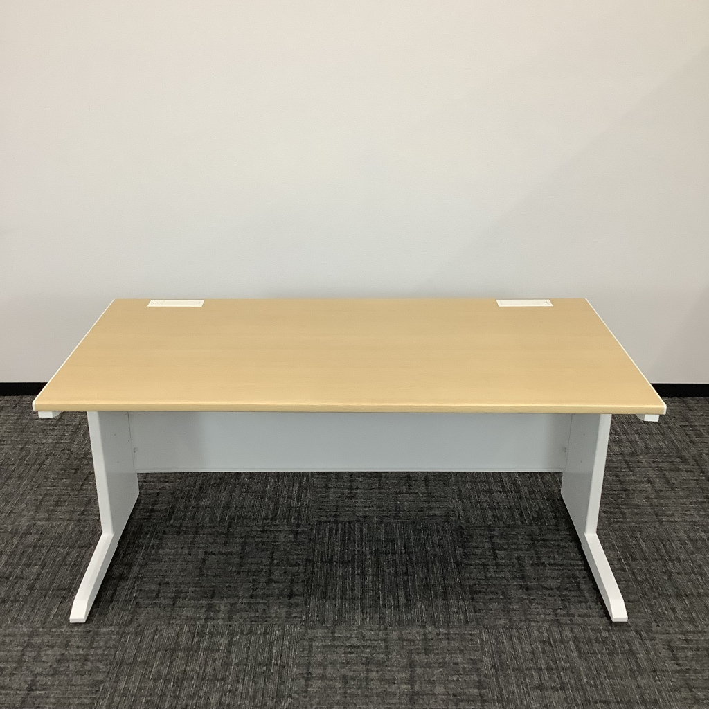 平デスク1600*800引出無 木目&ホワイト3