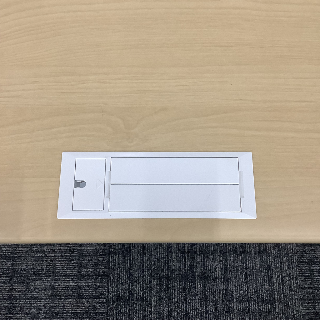 平デスク1600*800引出無 木目&ホワイト7