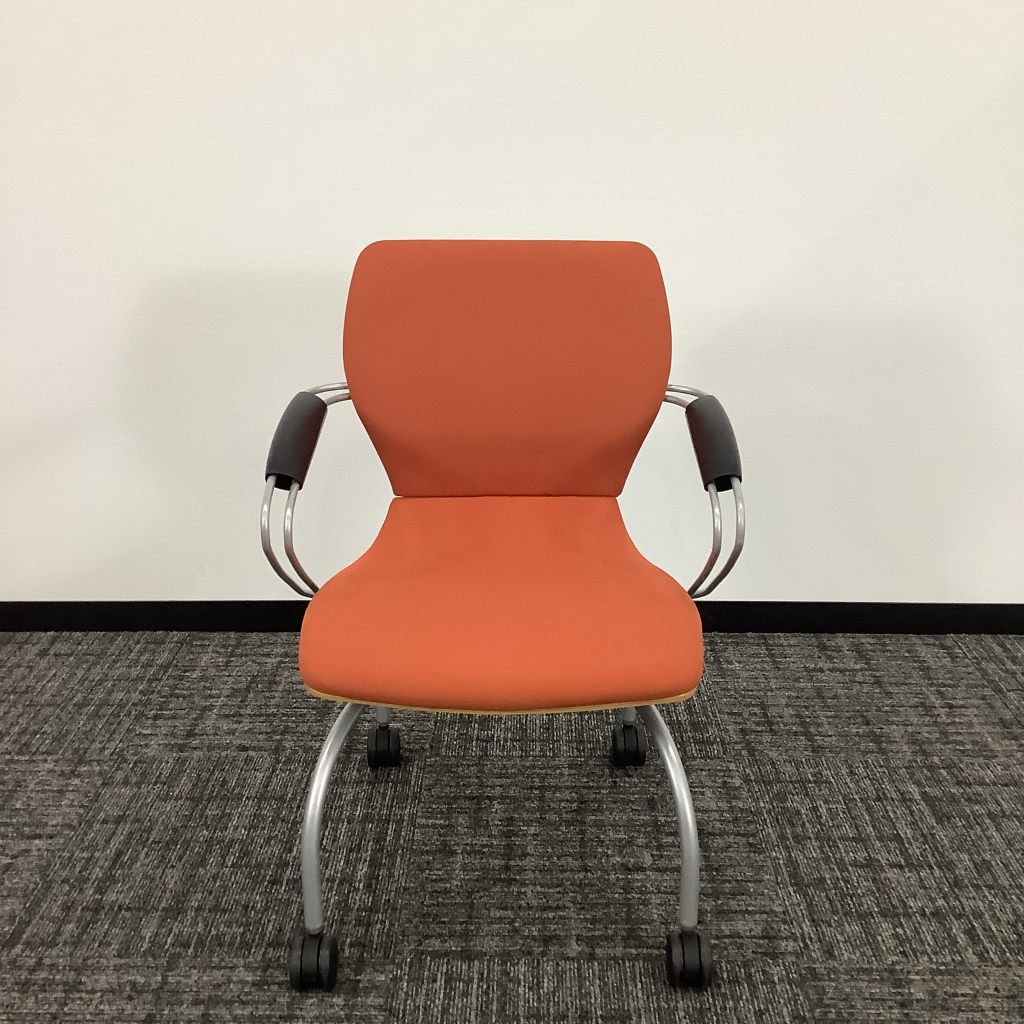 ミーティングチェア 肘有 オレンジSHINTA2