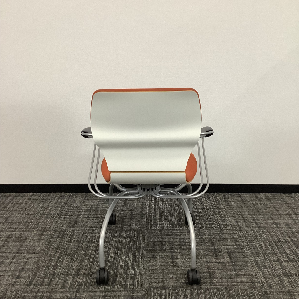 ミーティングチェア 肘有 オレンジSHINTA6