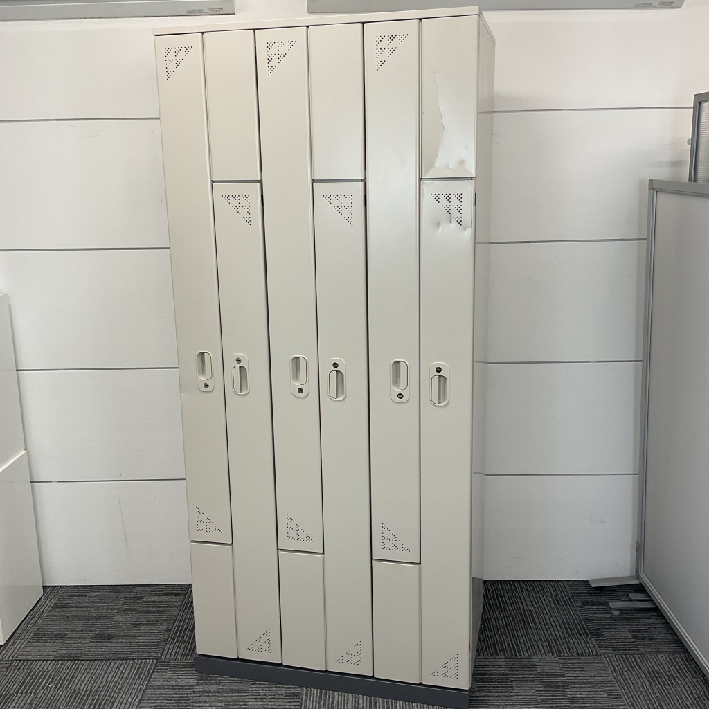 6人用ロッカースリム扉ニューグレー1