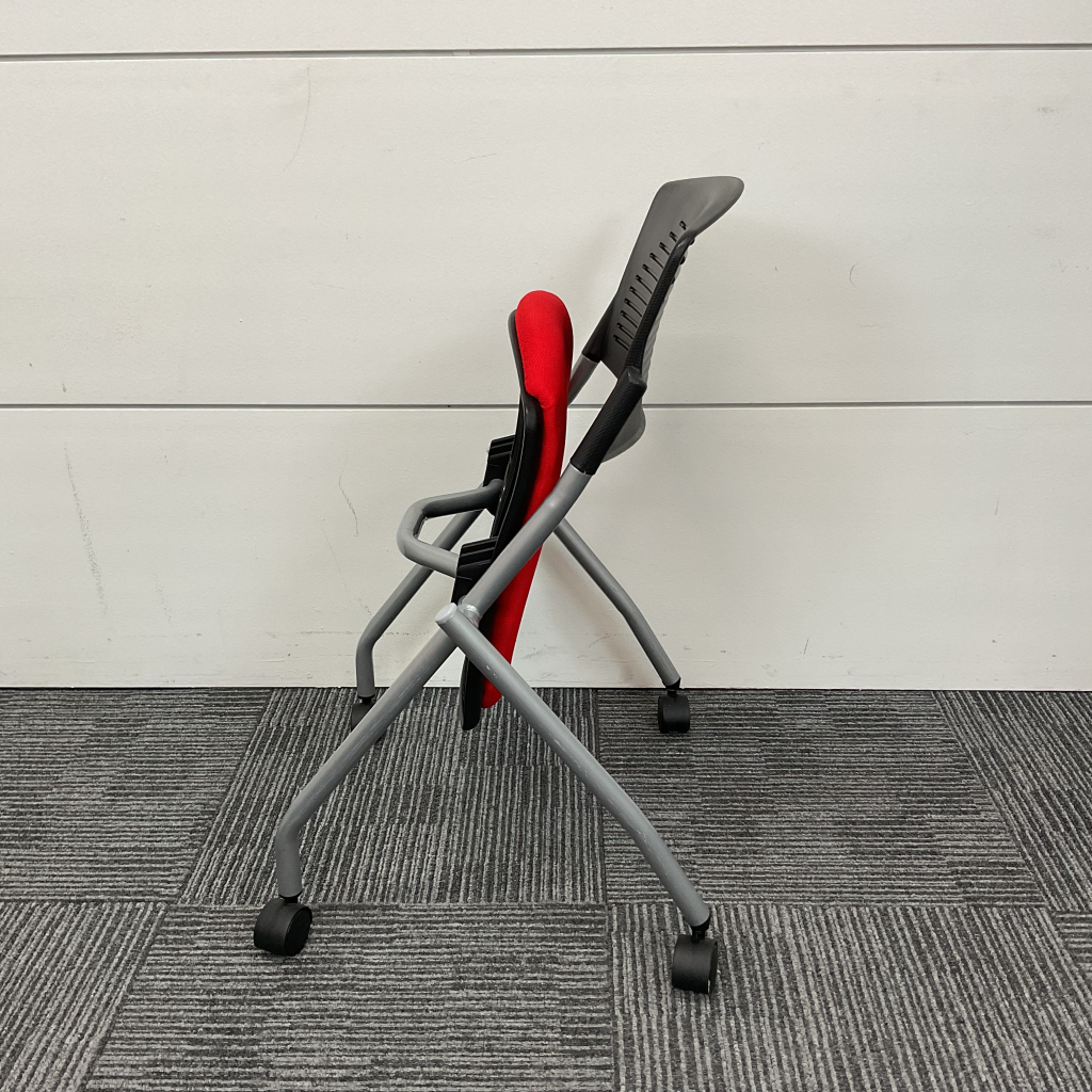 ミーティンチェア平行スタックチェア レッド4
