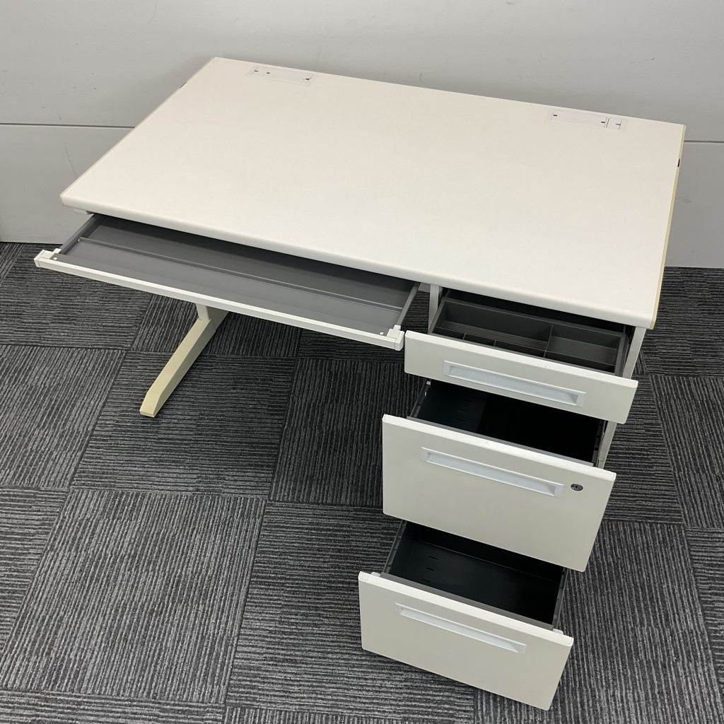 オフィスデスク片袖机 W1200ホワトH7202