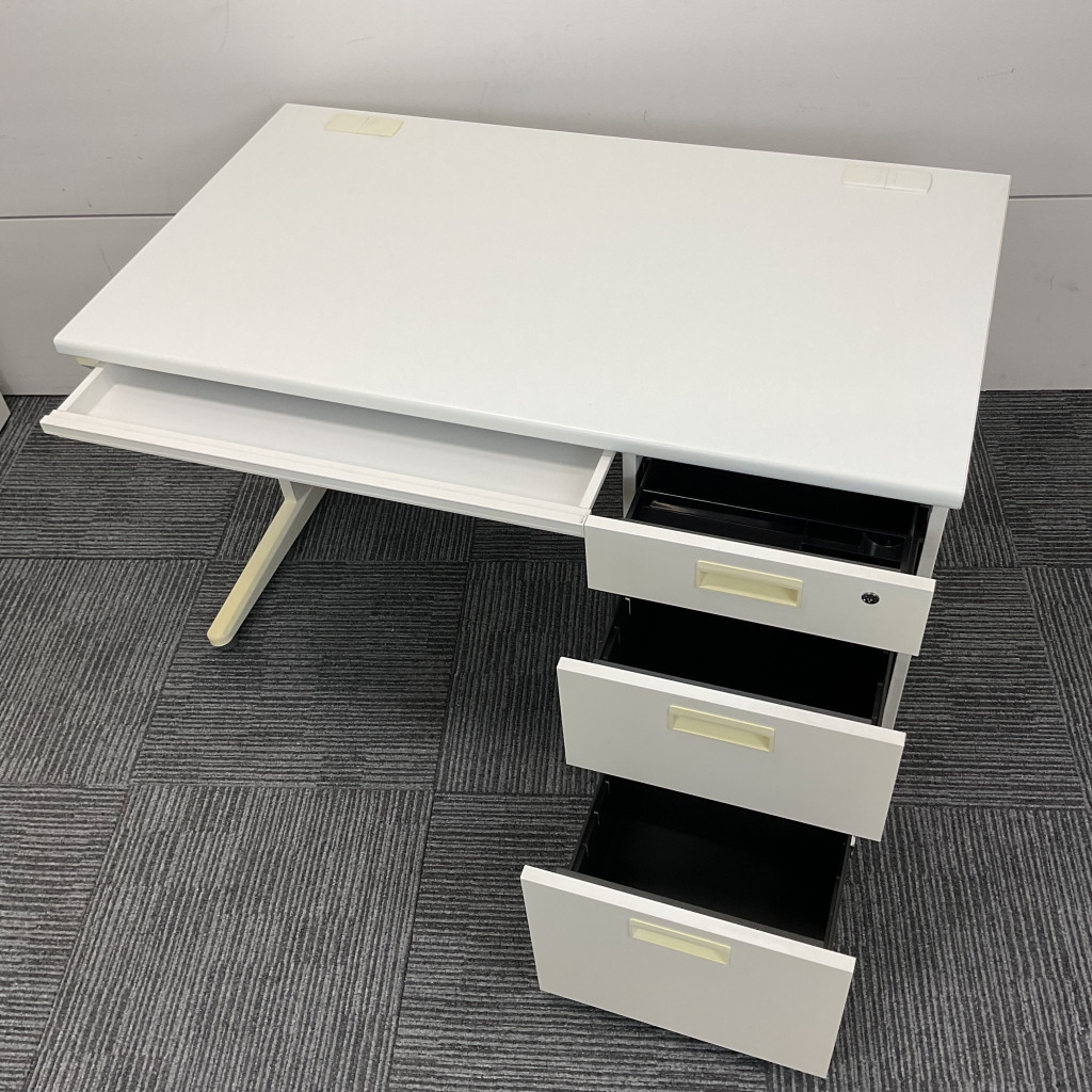 オフィスデスク片袖机 W1200 ホワイト H7002