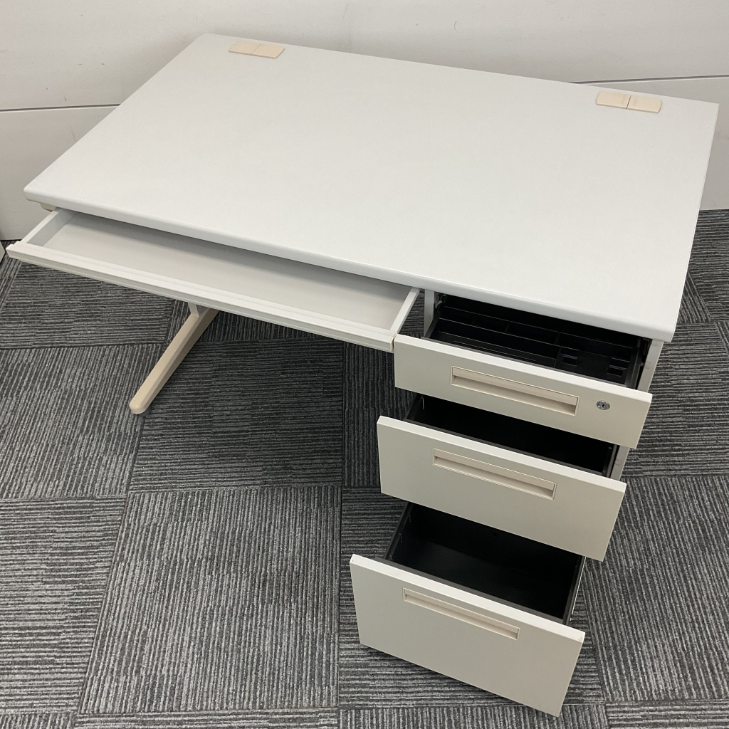 オフィスデスク片袖机 W1200 ニューグレー2