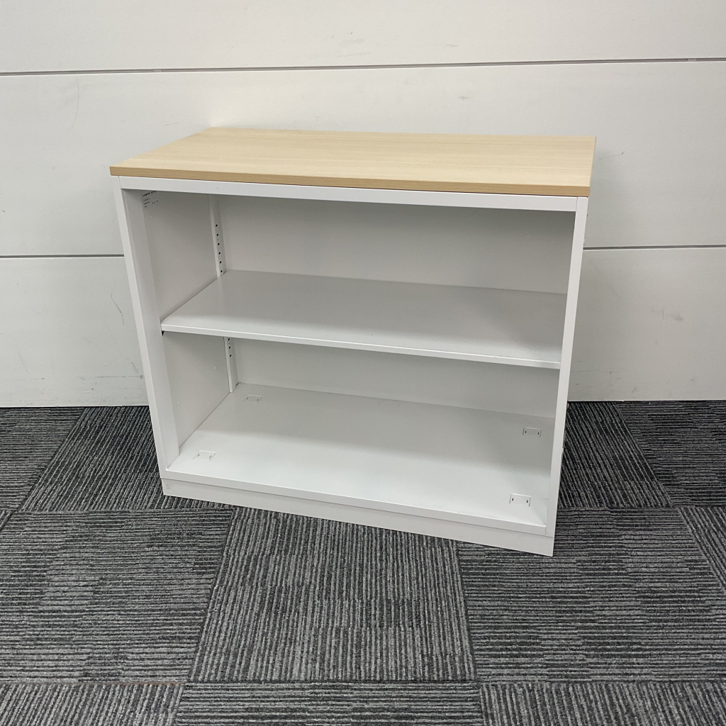 オープン書庫木目調天板付ウチダホワイト1