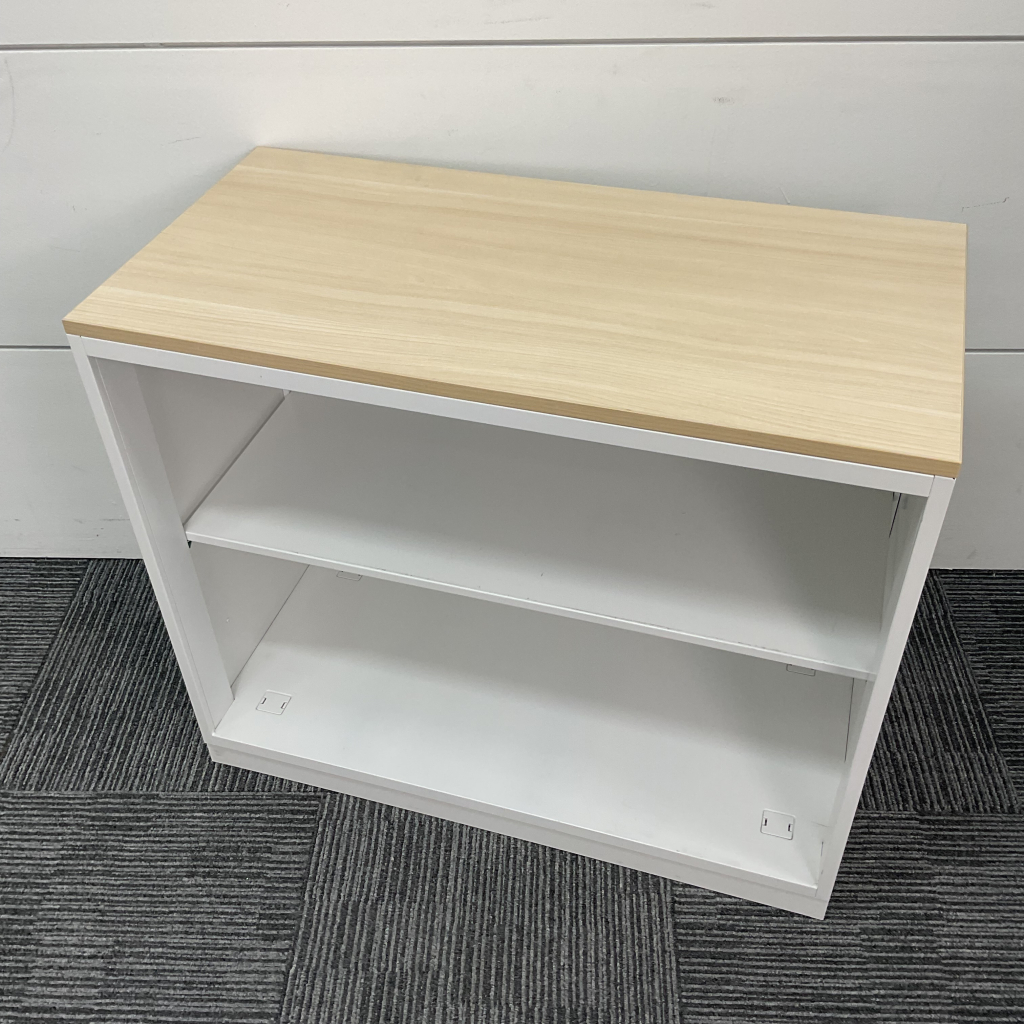 オープン書庫木目調天板付ウチダホワイト2