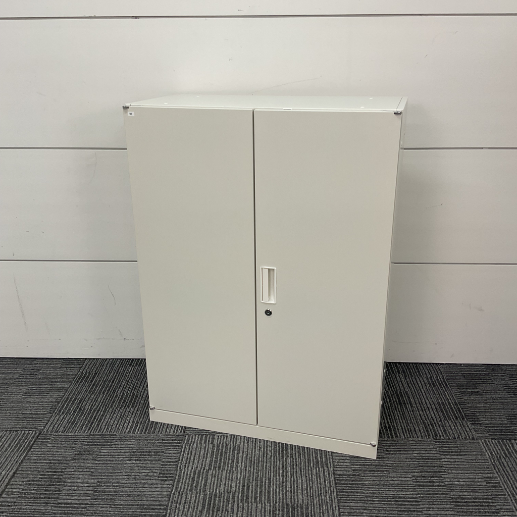 両開書庫 W800 ホワイト1