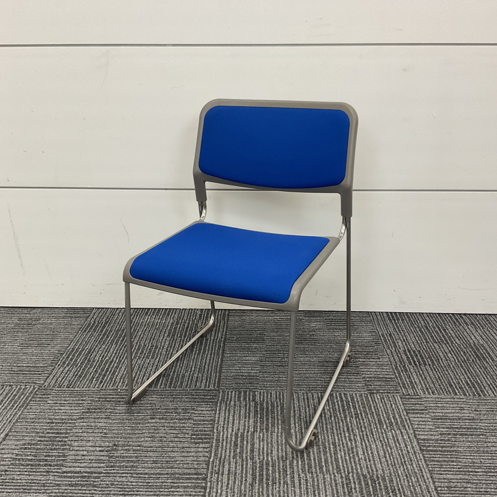 ミーティングチェアスタックループ脚ブルー1