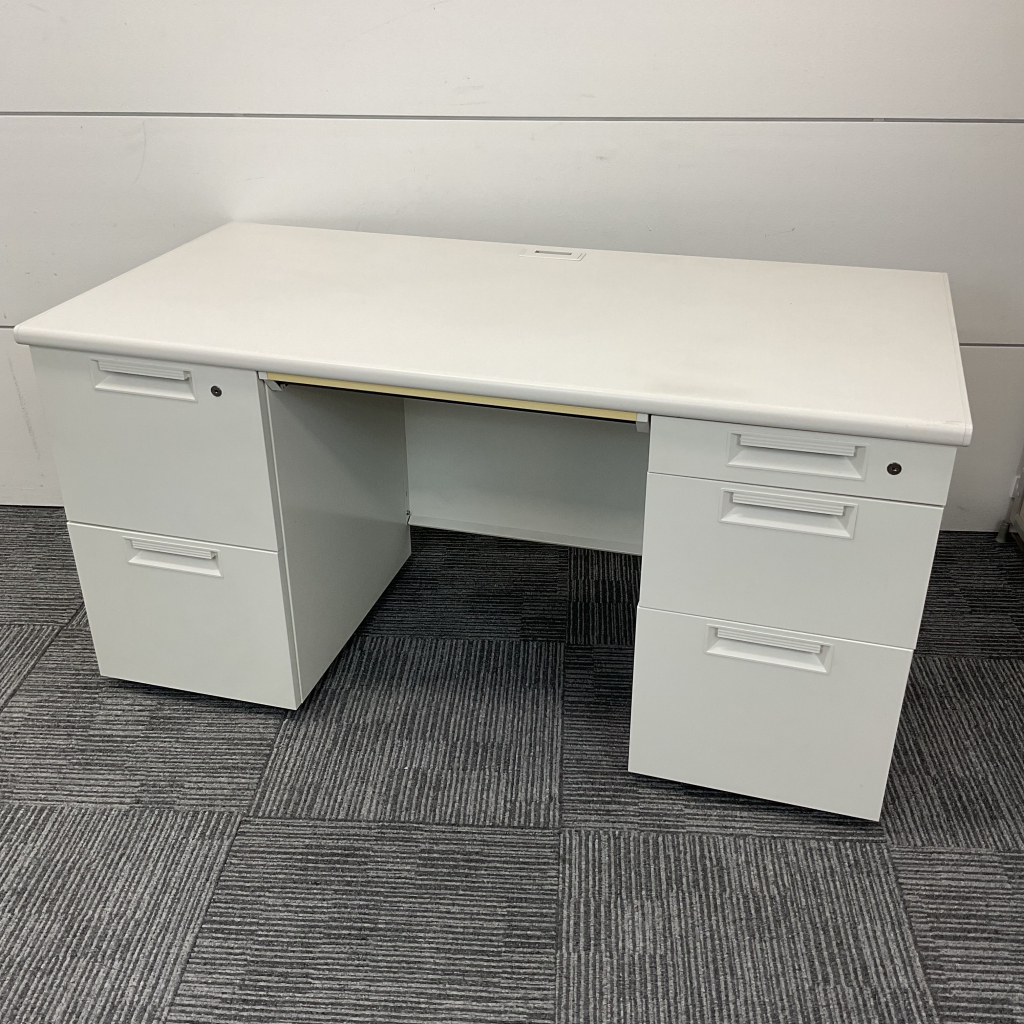 両袖机 W1400 ホワイト プラス1
