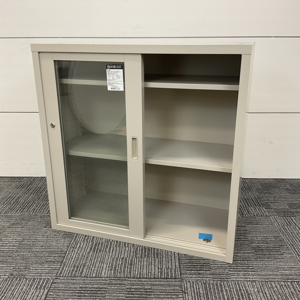 引違書庫コクヨ ニューグレー H880 ガラス戸2