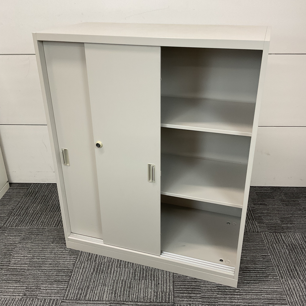 引違書庫3枚扉ニューグレー オカムラ2