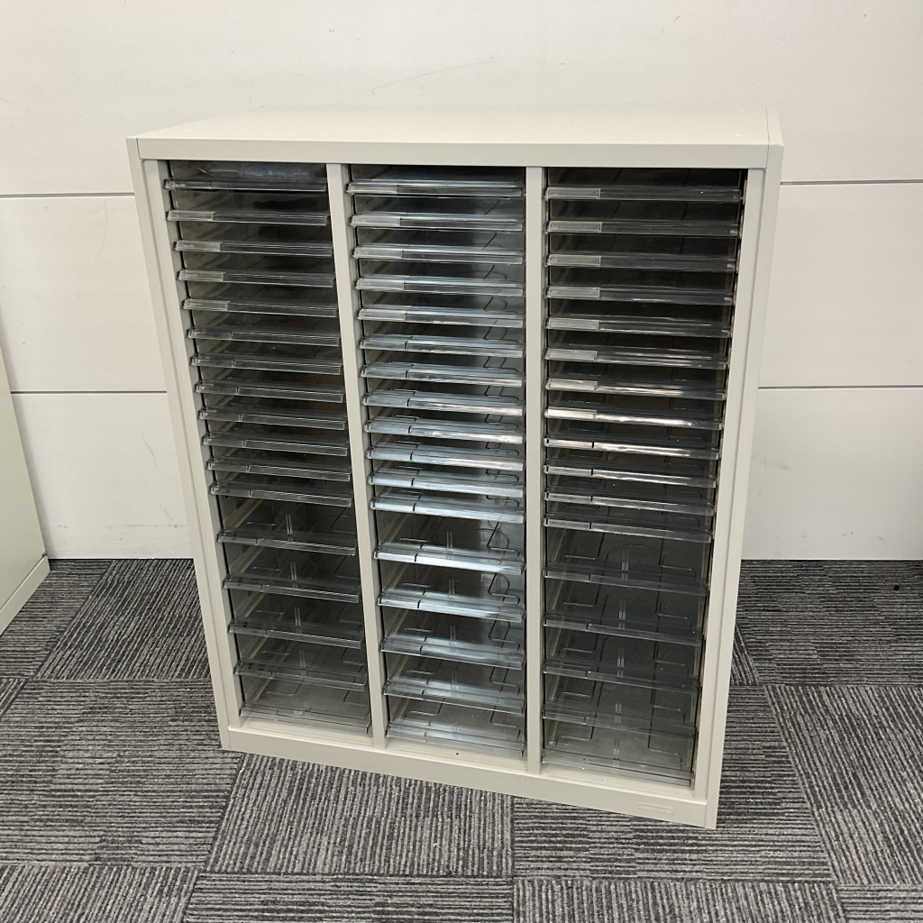 ペーパーケース3列浅11段深5段ニューグレー1