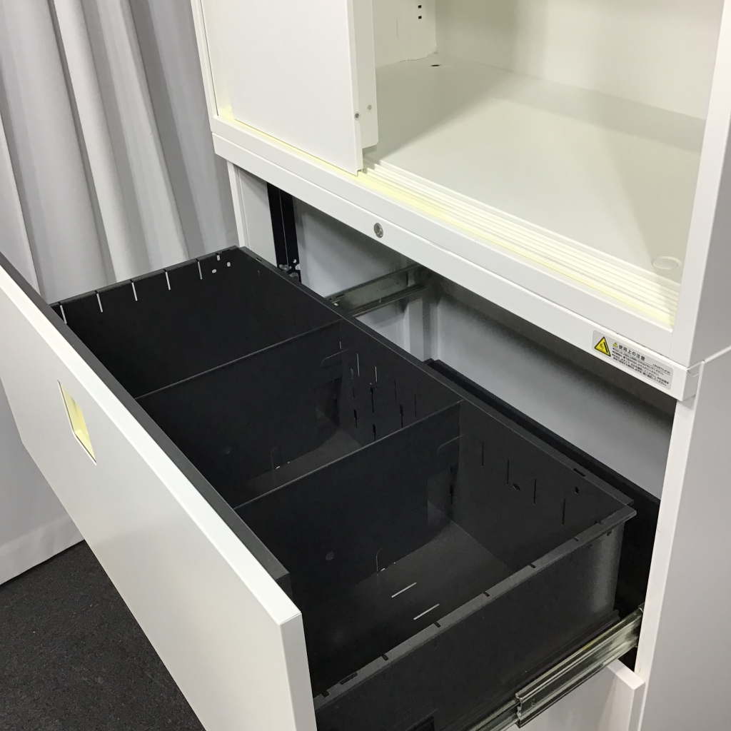 ラテラル書庫3段引違書庫上下連レクトライン4