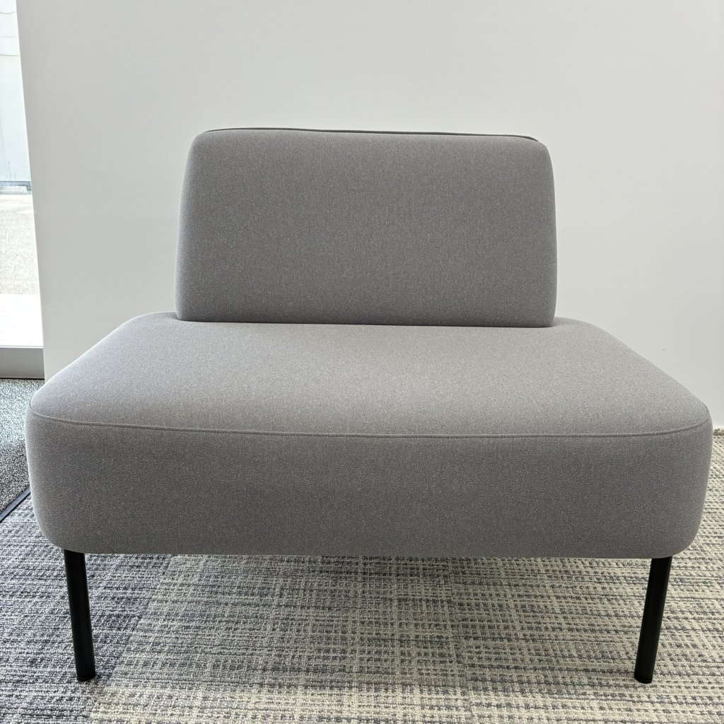 ローソファ2人掛け肘無4つ脚グレ-2