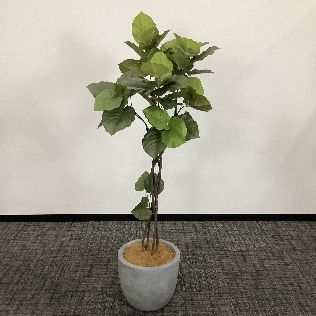 人工植栽 大 ライトグレー鉢2
