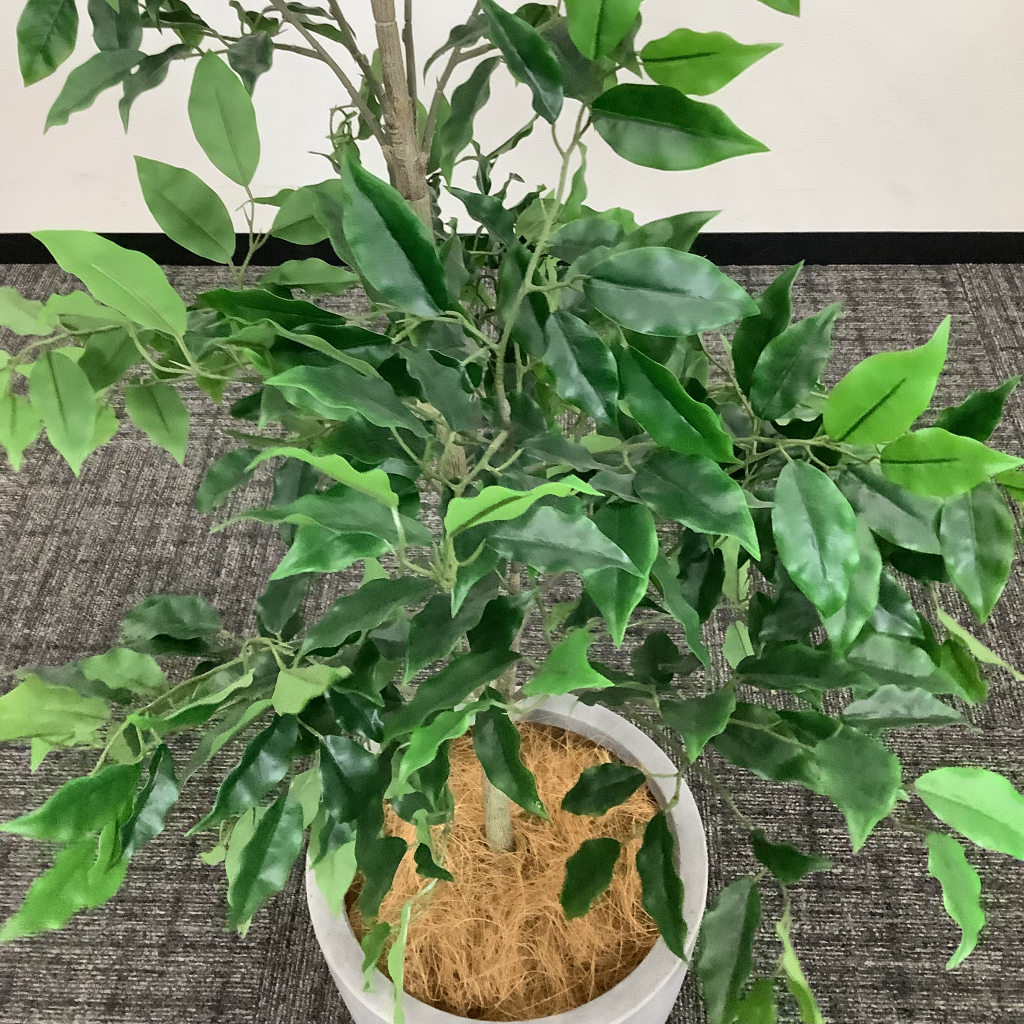 人工植栽 大 ライトグレー鉢 細葉7