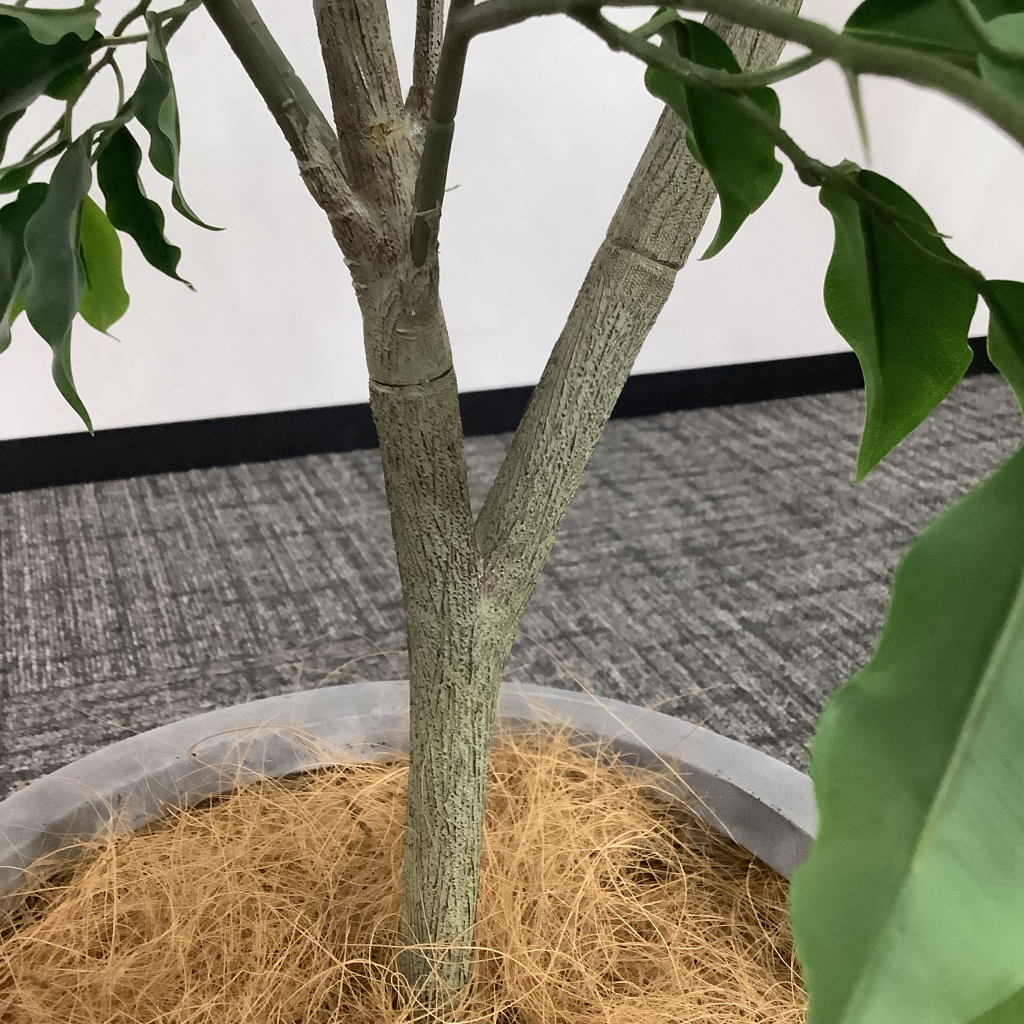 人工植栽 大 ライトグレー鉢 細葉8